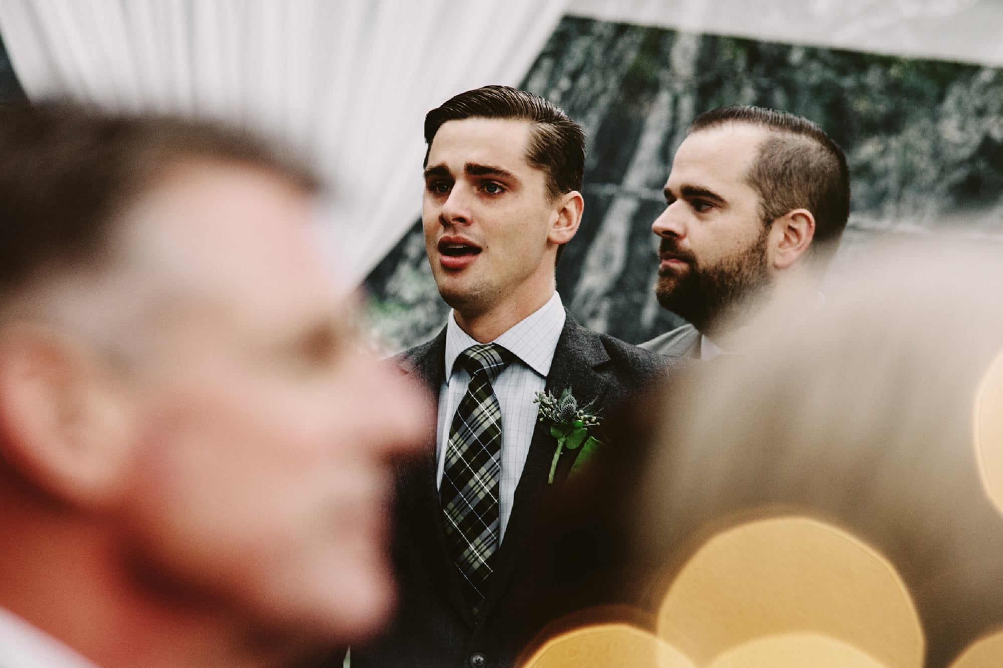 wedding first look grooms reaction