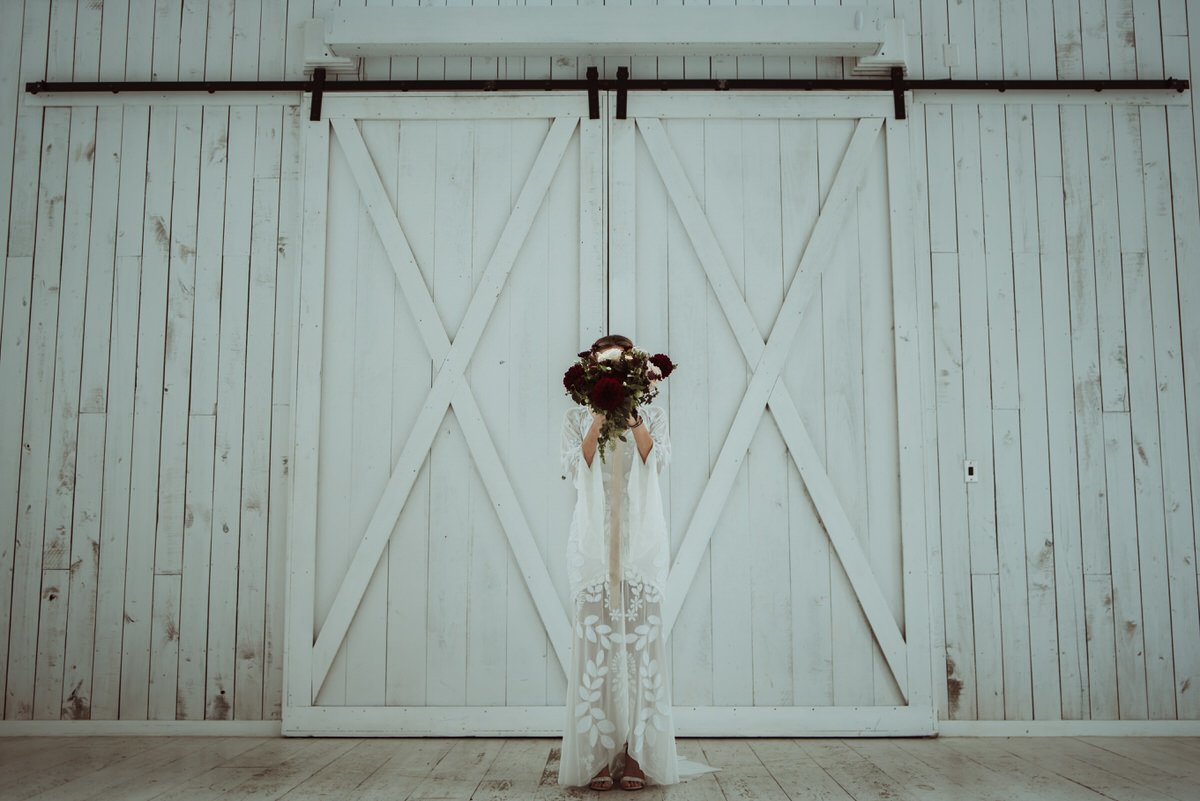 bridal session at the white sparrow barn