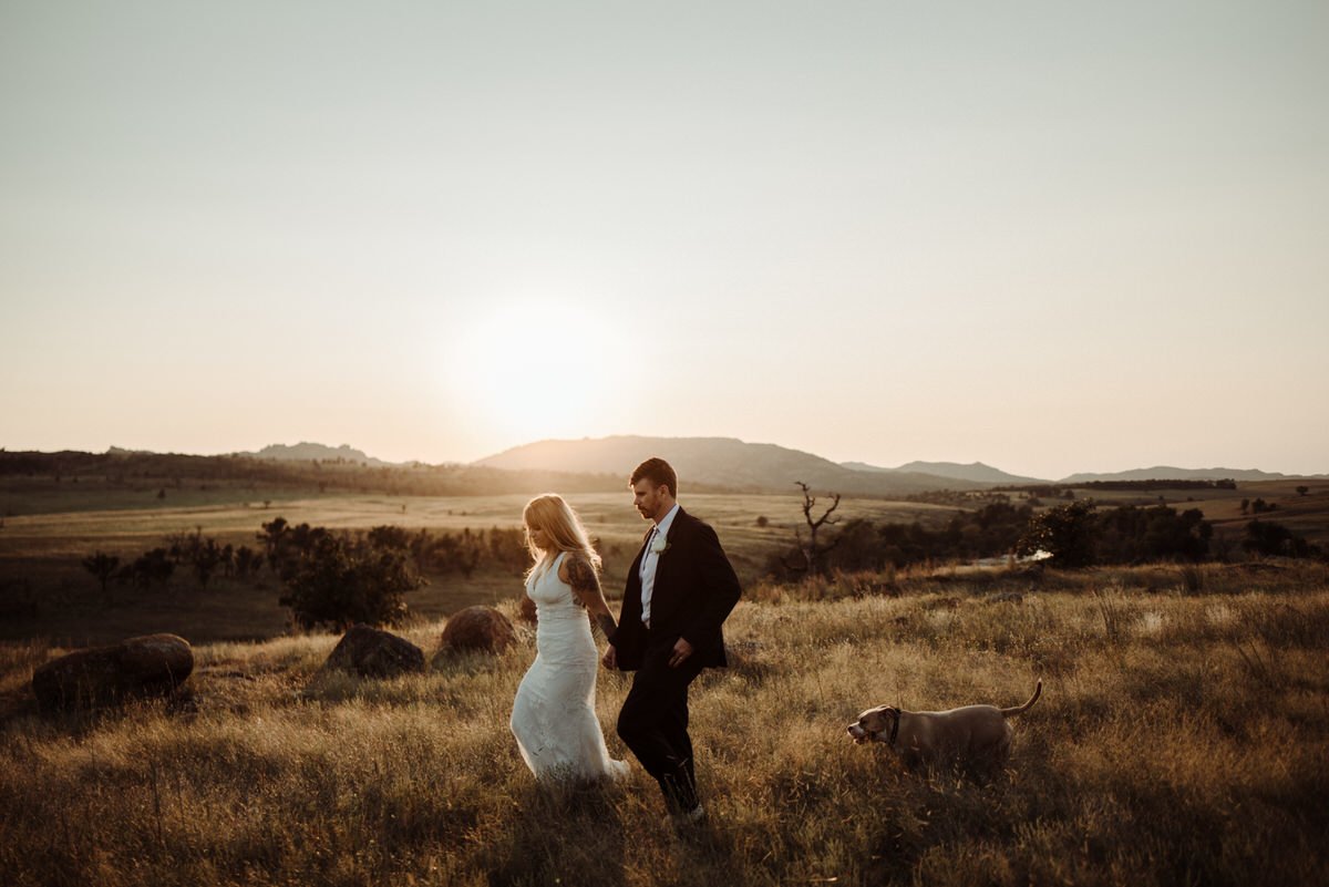 bride and groom session in the mountains