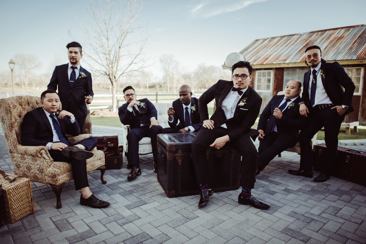 fashion inspired groomsmen portrait