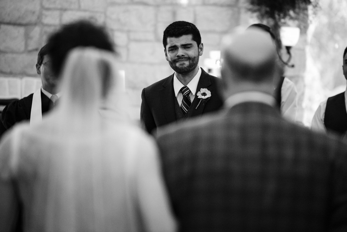 groom sees bride down the aisle