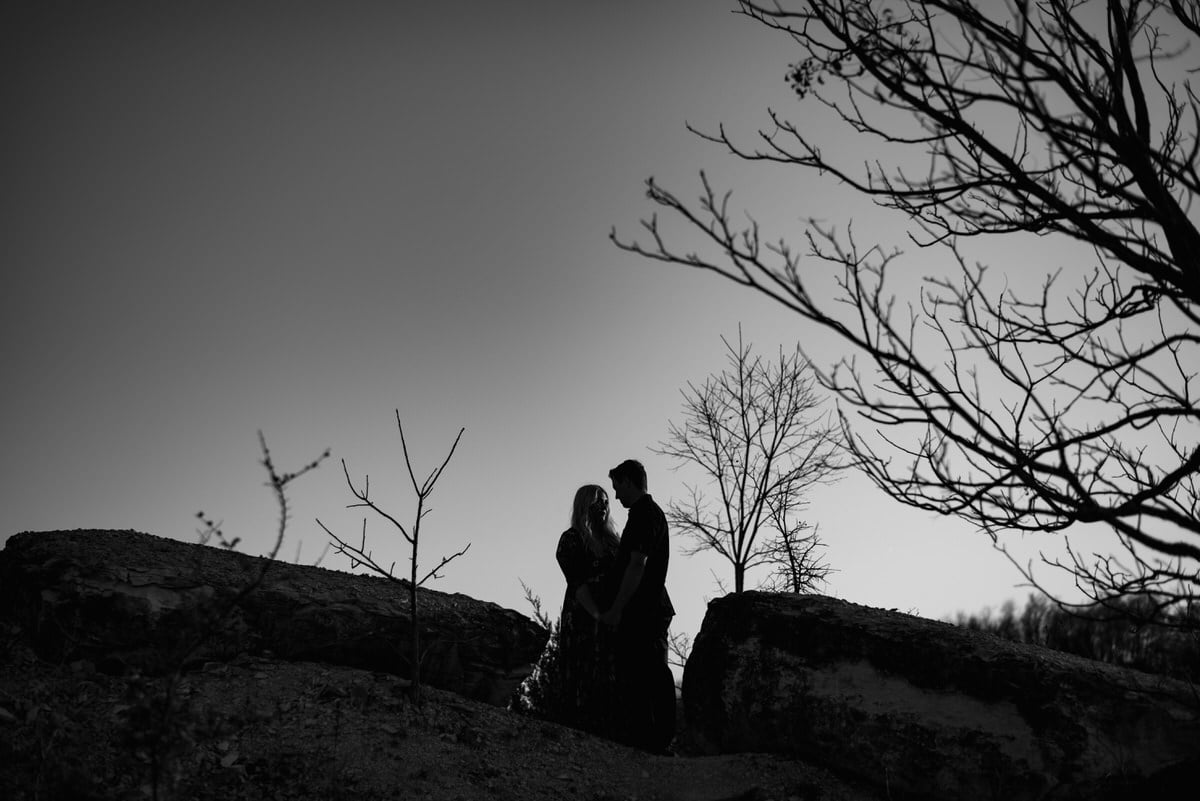 silhouette image from engagement session