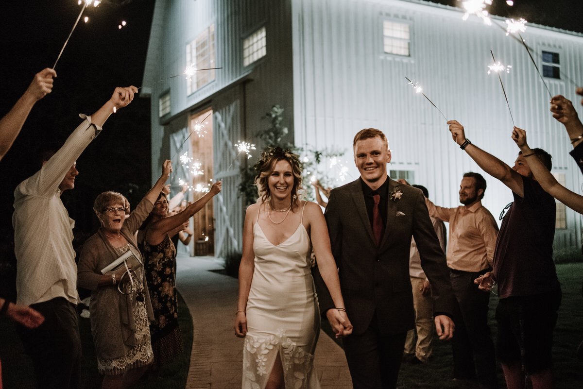 fun sparkler exit of bride and groom