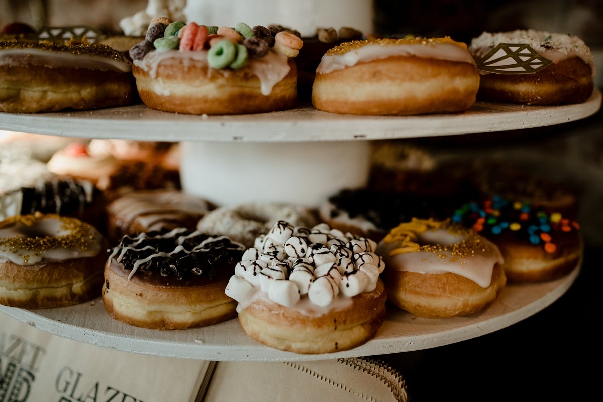 donut display at wedding