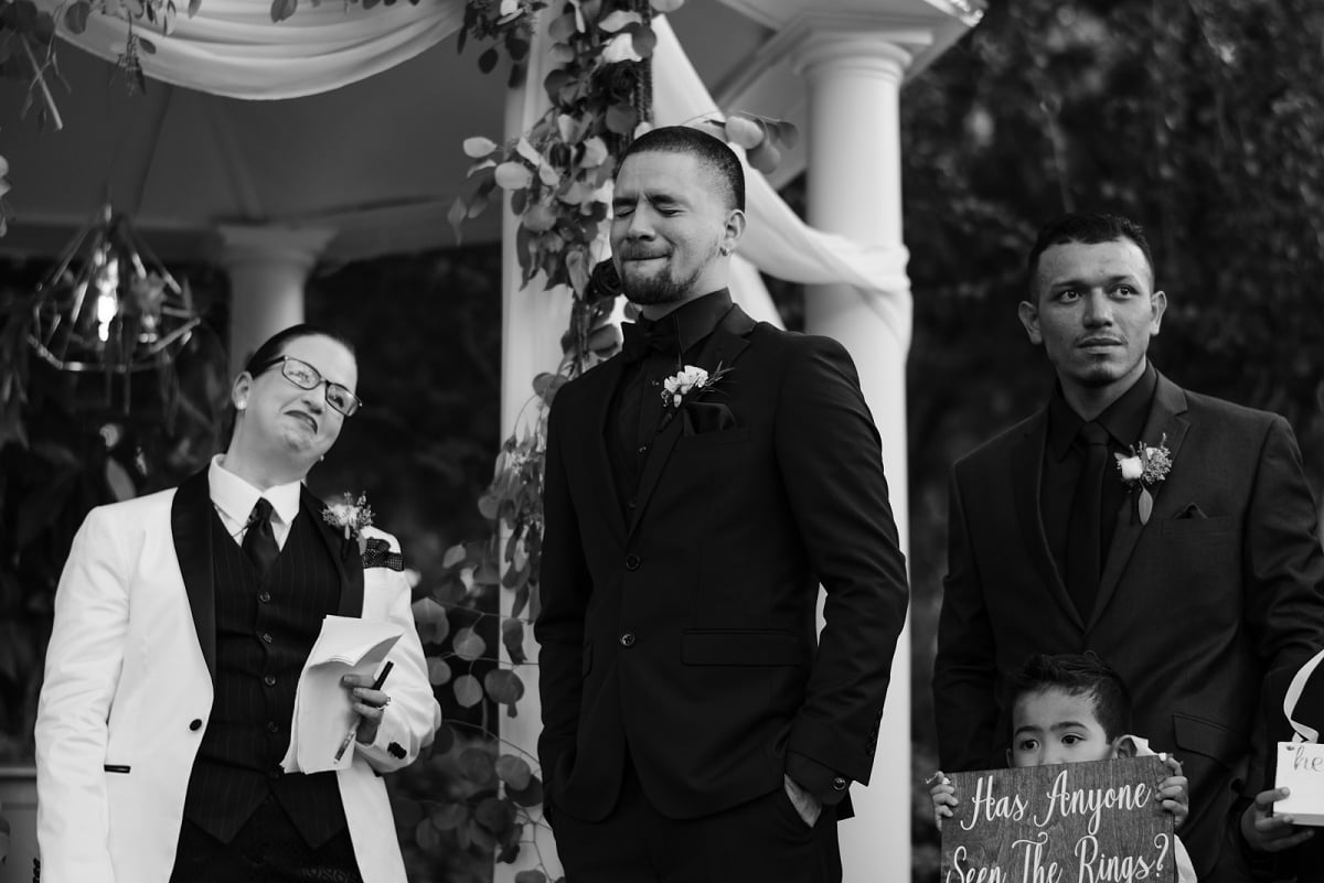 groom sheds tears during ceremony