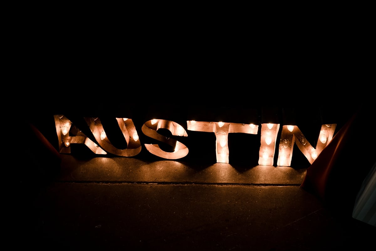 austin sign for wedding