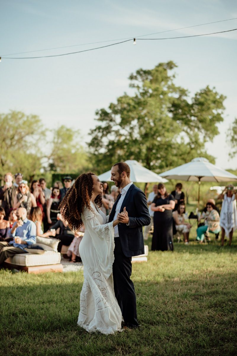 first dance at outdoor wedding