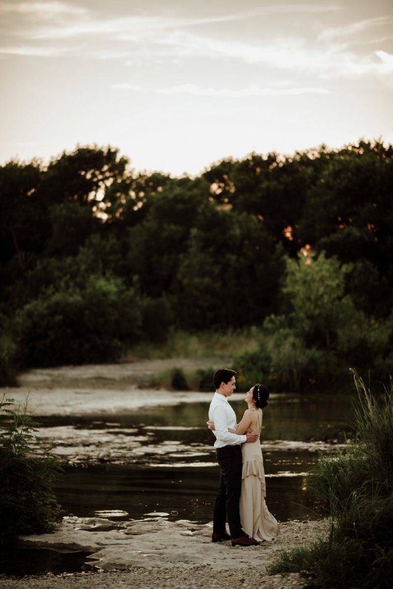 austin engagement session by creek