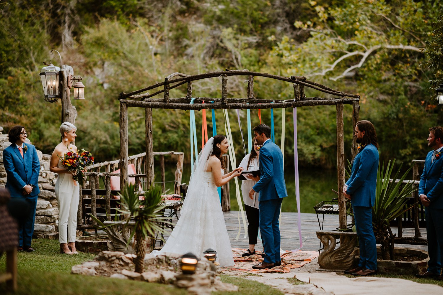 colorful austin wedding ceremony