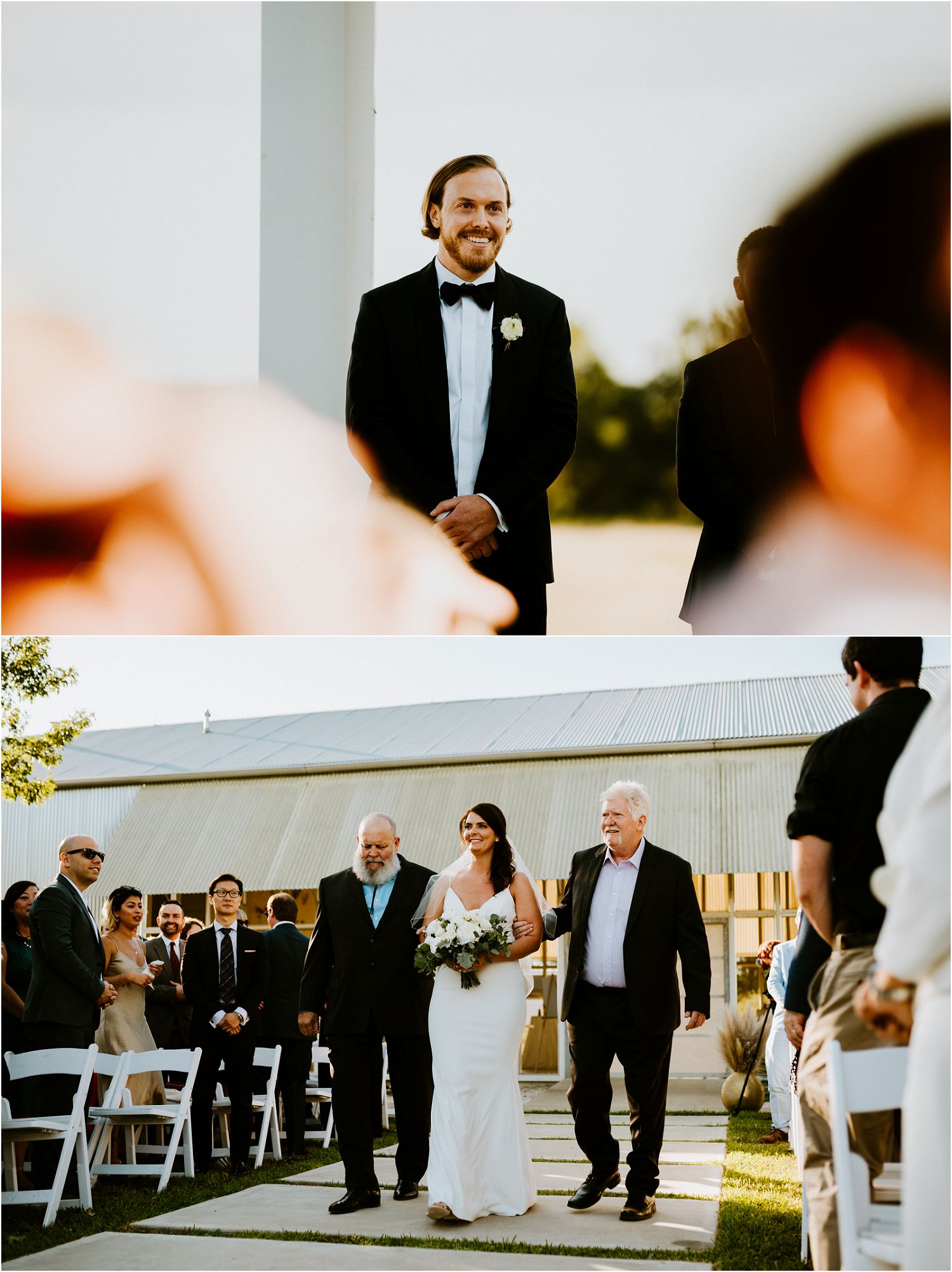 groom reaction to bride walking