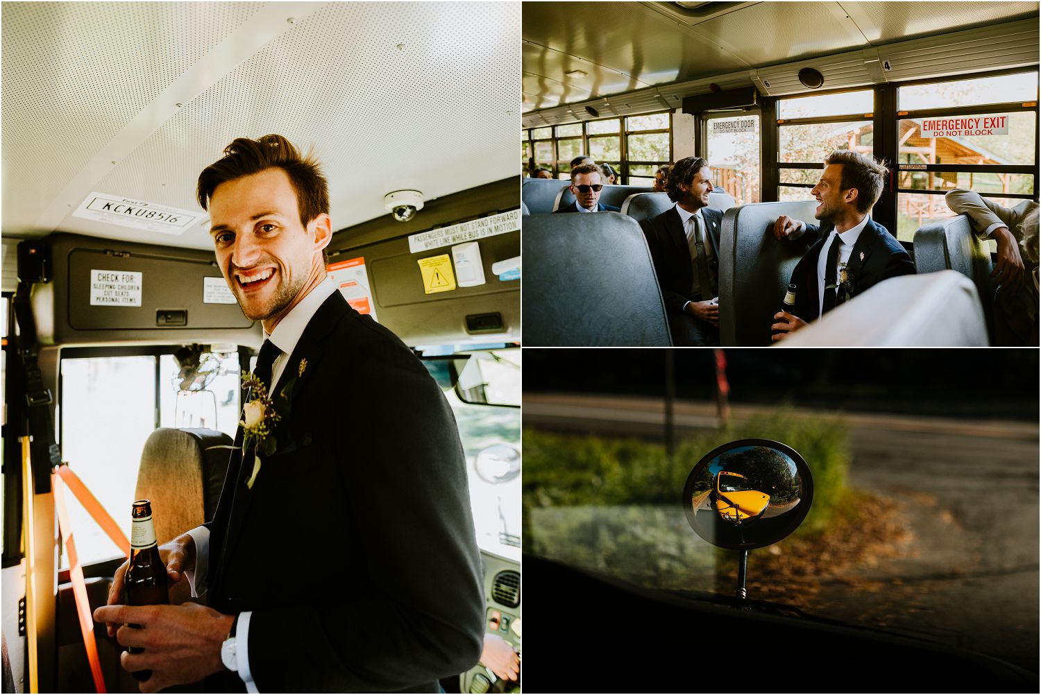 wedding guest ride on bus