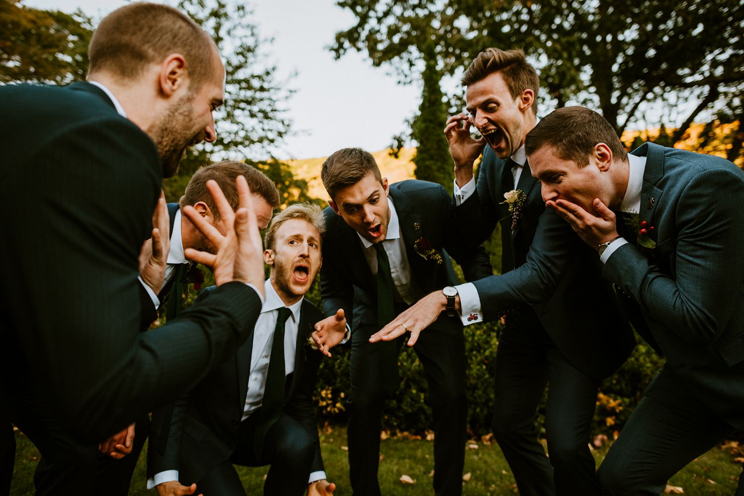 quirky groom and groomsmen photo
