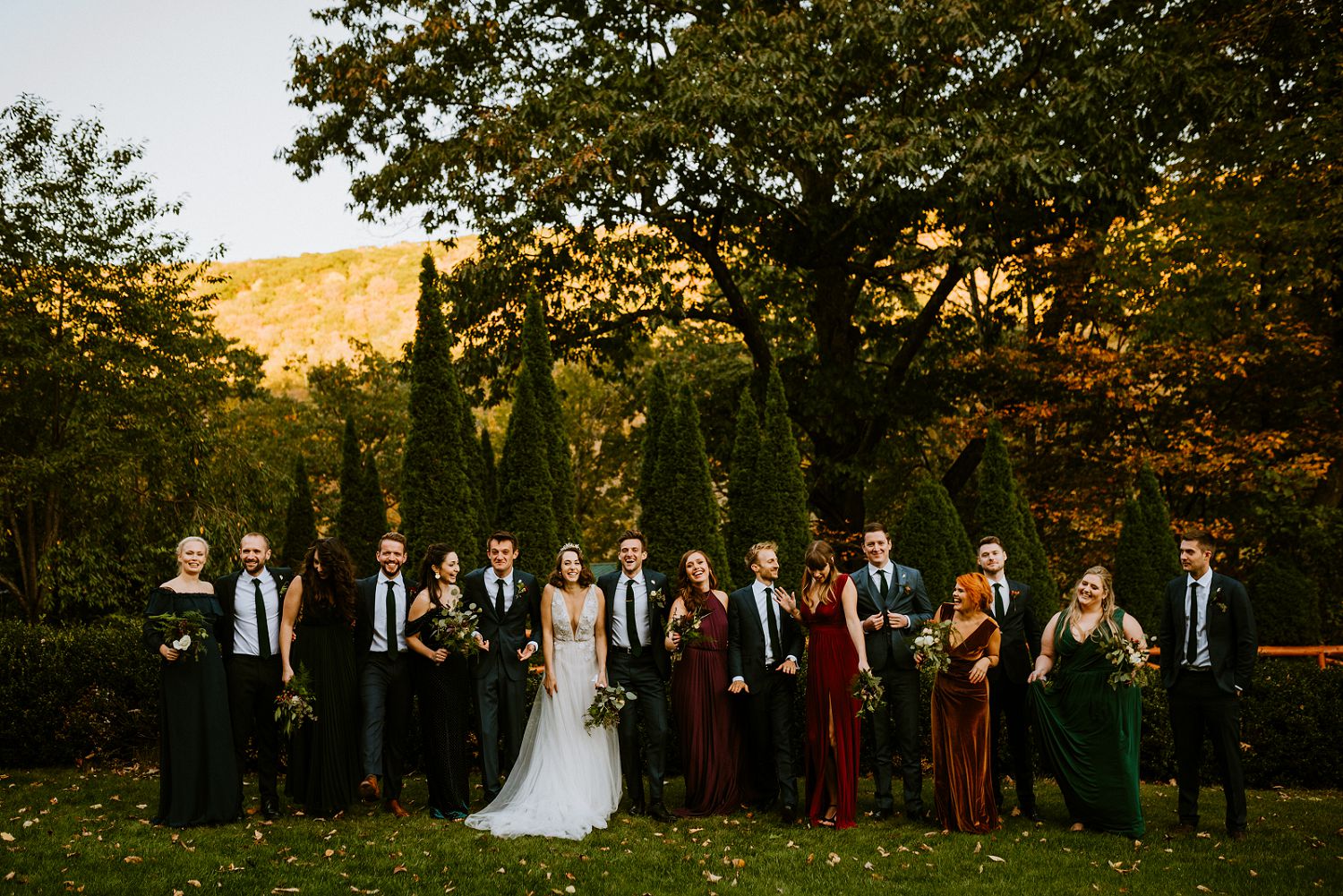 Fall color bridal party
