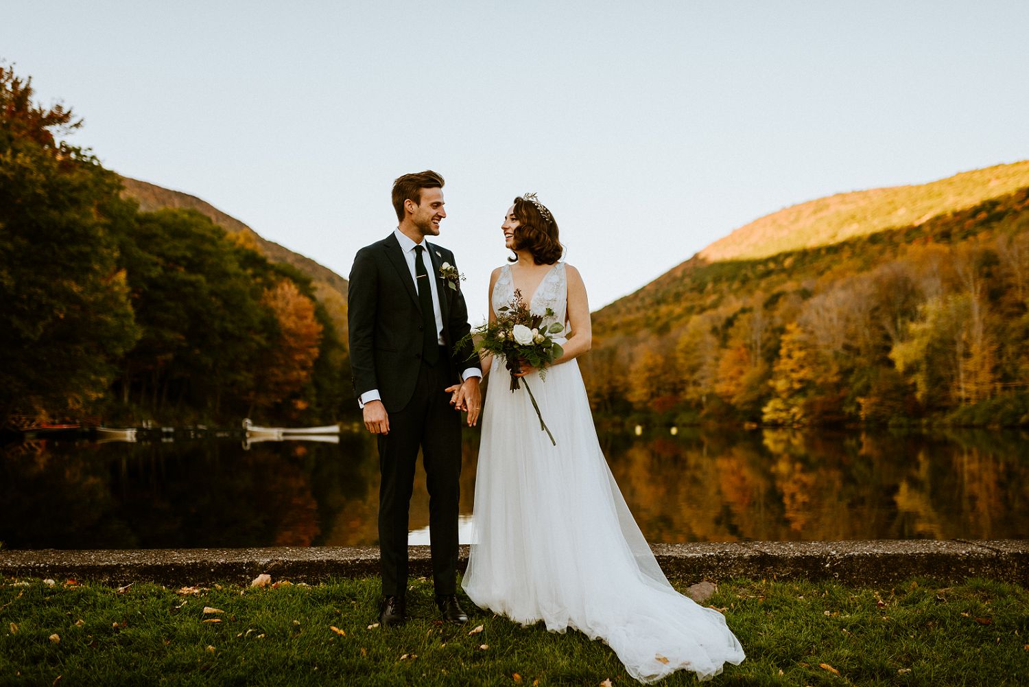 fall wedding portrait