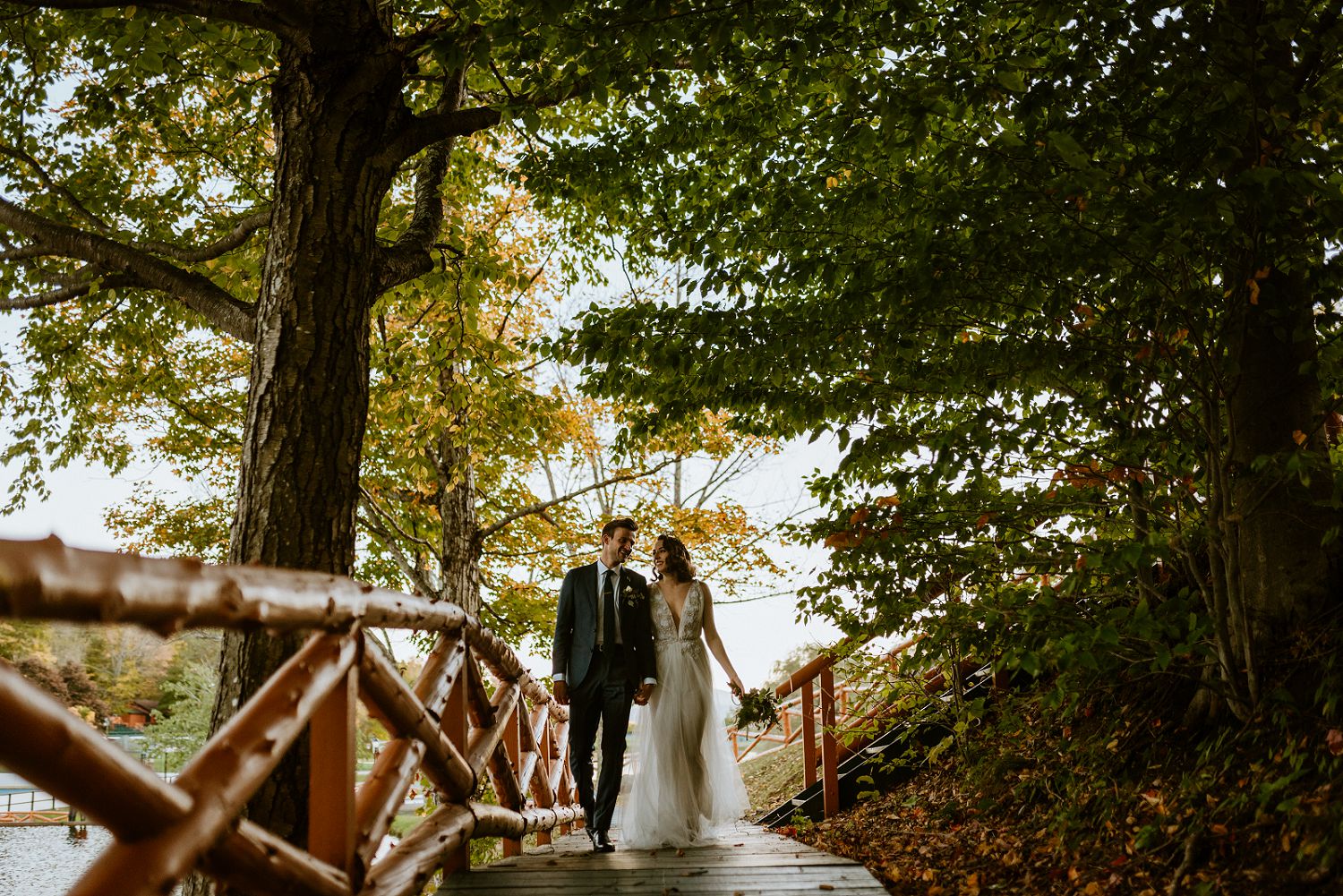 fall mountain wedding portrait