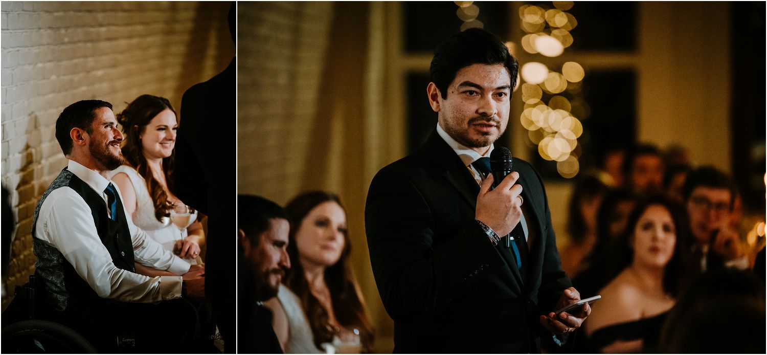wedding toast during reception