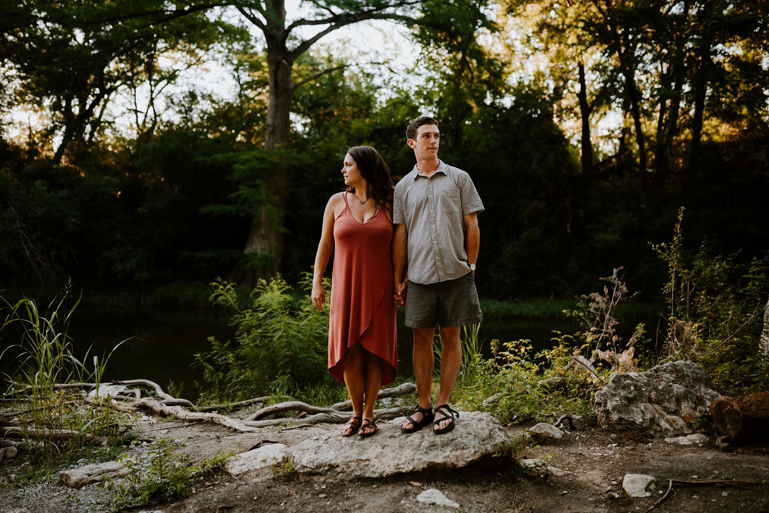 engagement session at mckinney falls state park
