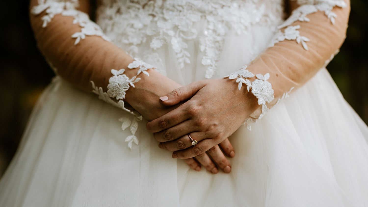 close up of bridal details