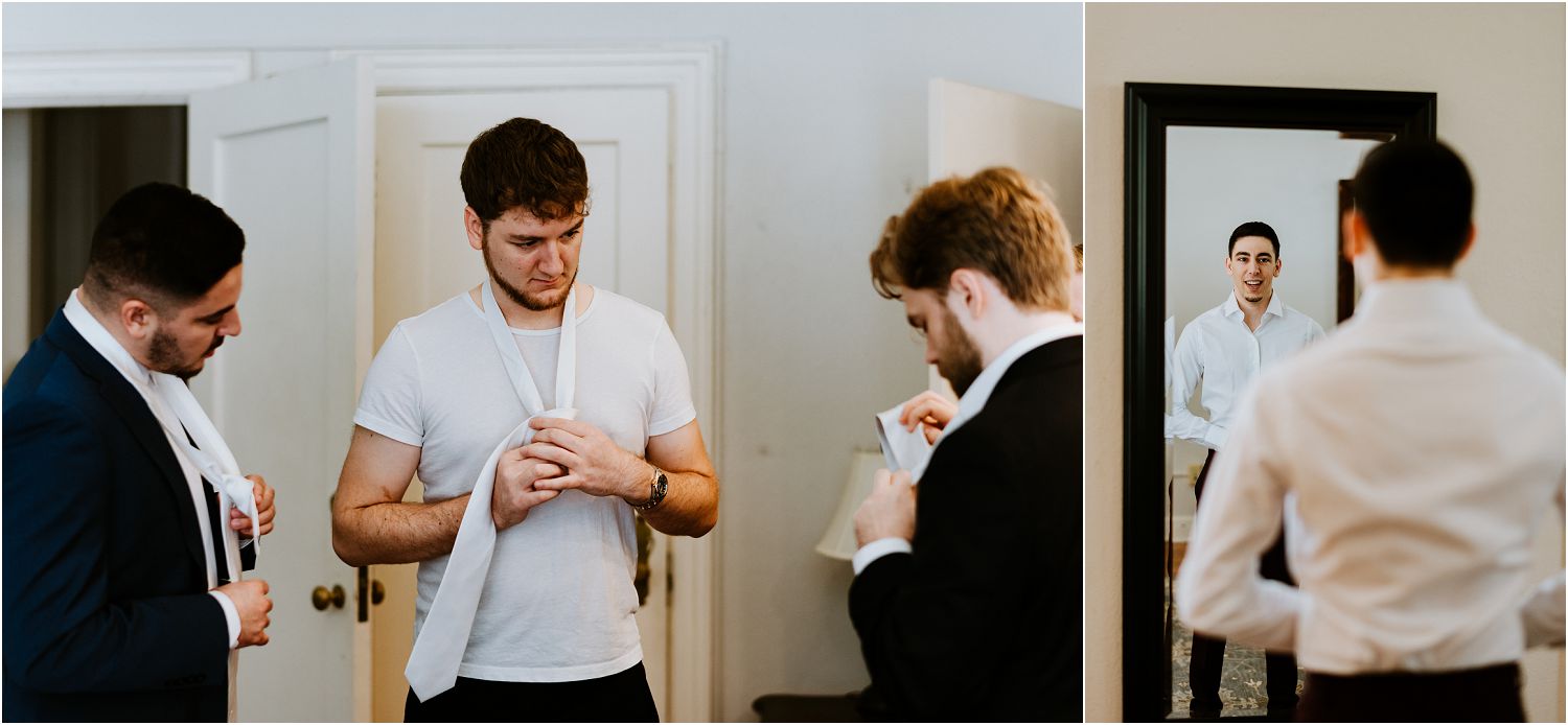 grooms getting ready on wedding day