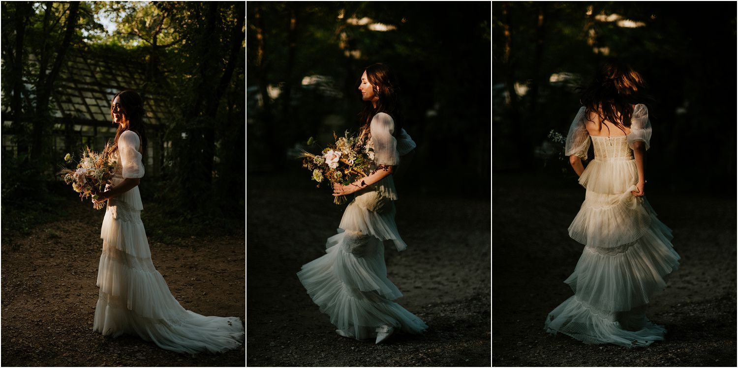 moody light for bridal session