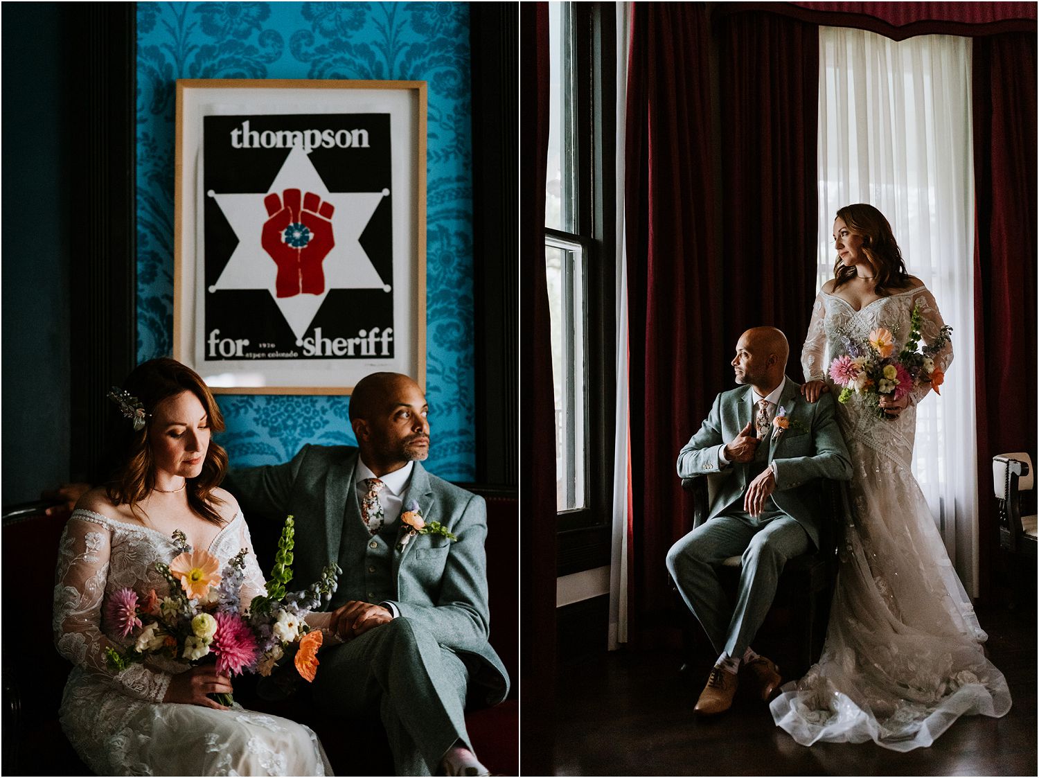 indoor wedding portraits