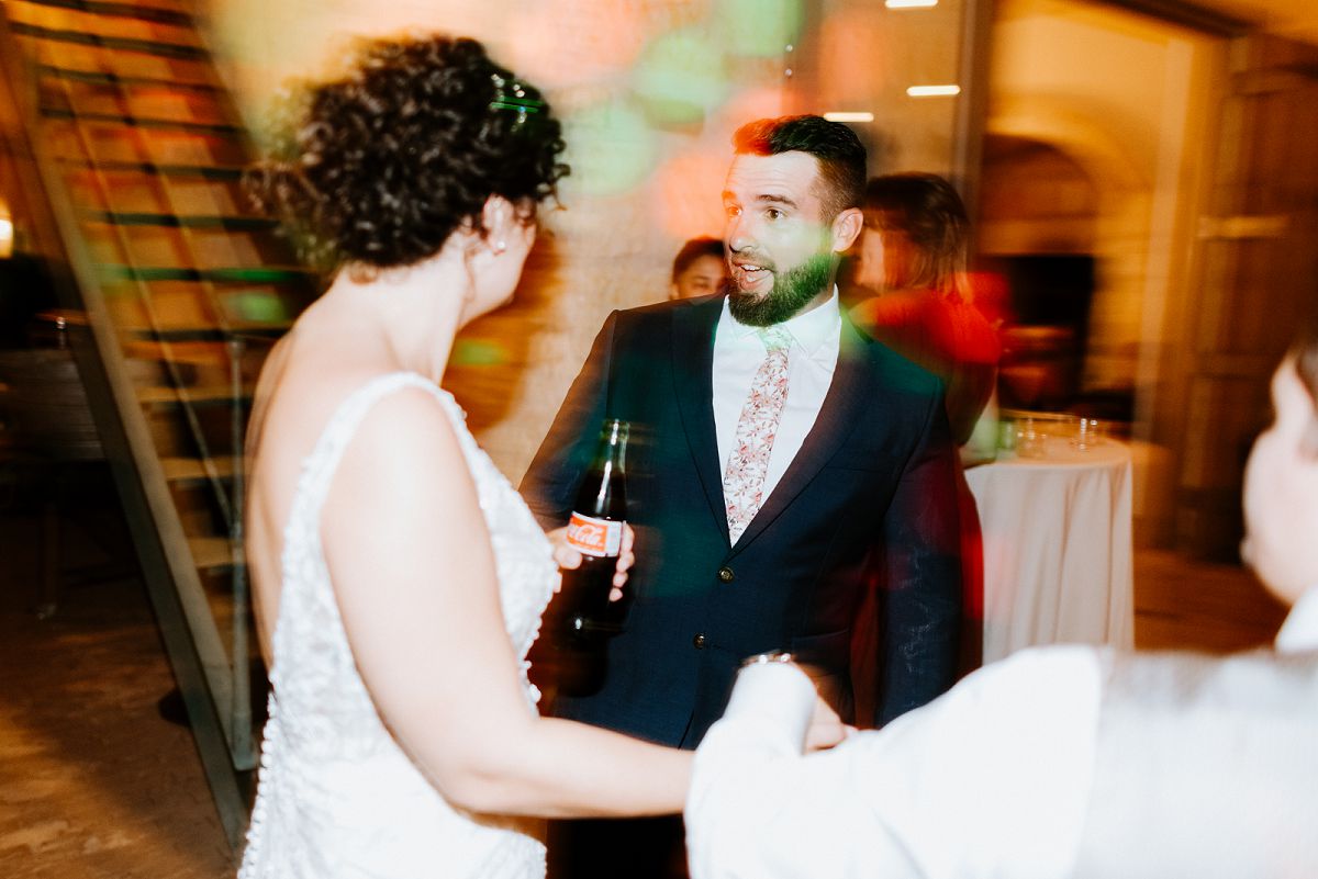 wedding guests on dance floor at wedding