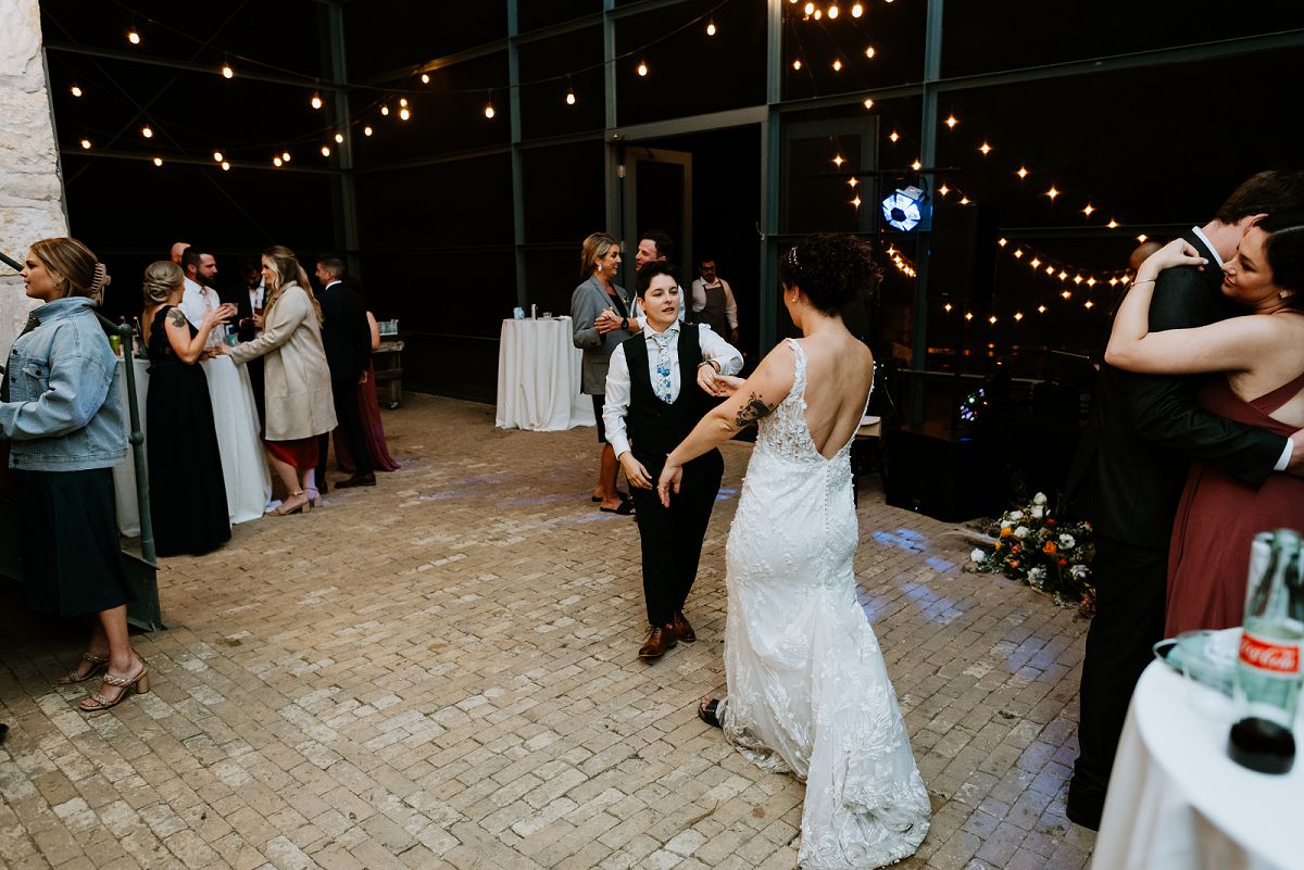 brides dancing on dance floor