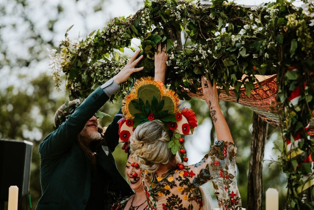 Beltane wedding ceremony on overlook