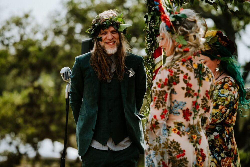 Beltane wedding ceremony on overlook