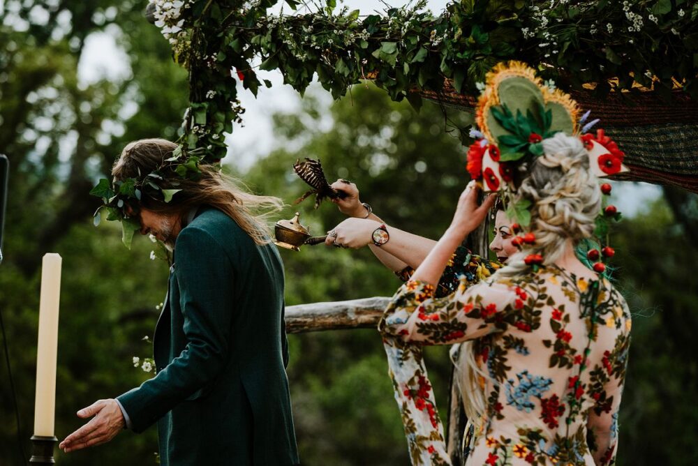 Beltane wedding ceremony on overlook