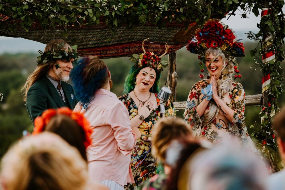 Beltane wedding ceremony on overlook