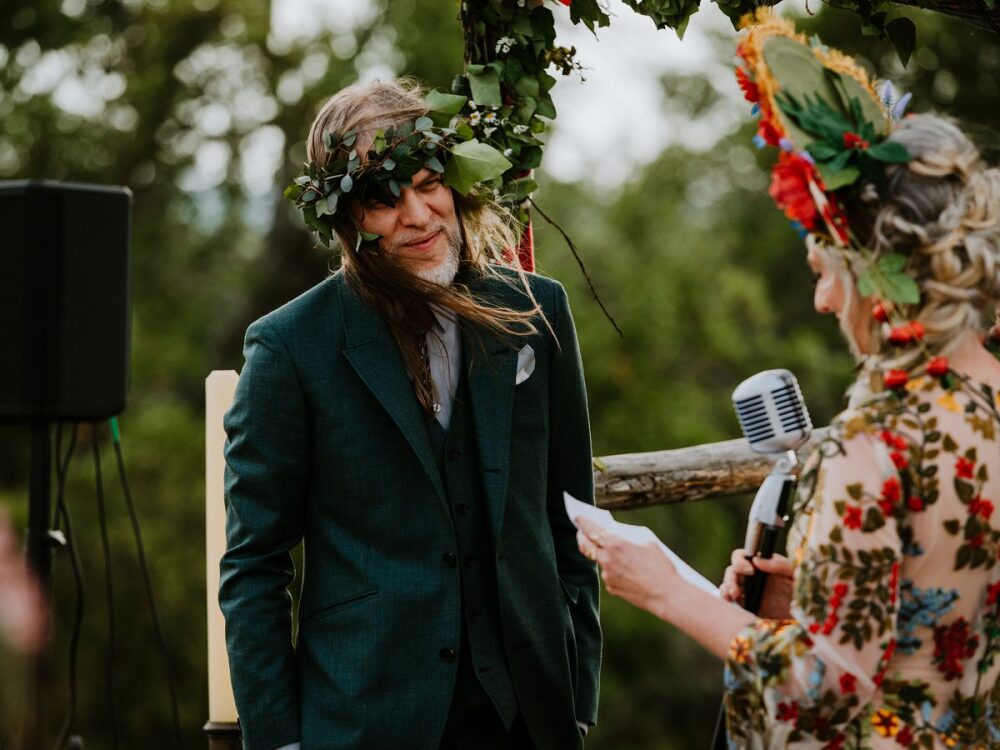 Beltane wedding ceremony on overlook