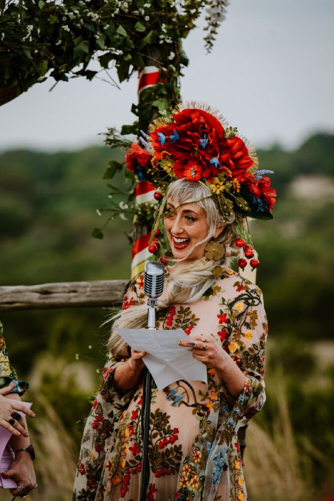 Beltane wedding ceremony on overlook