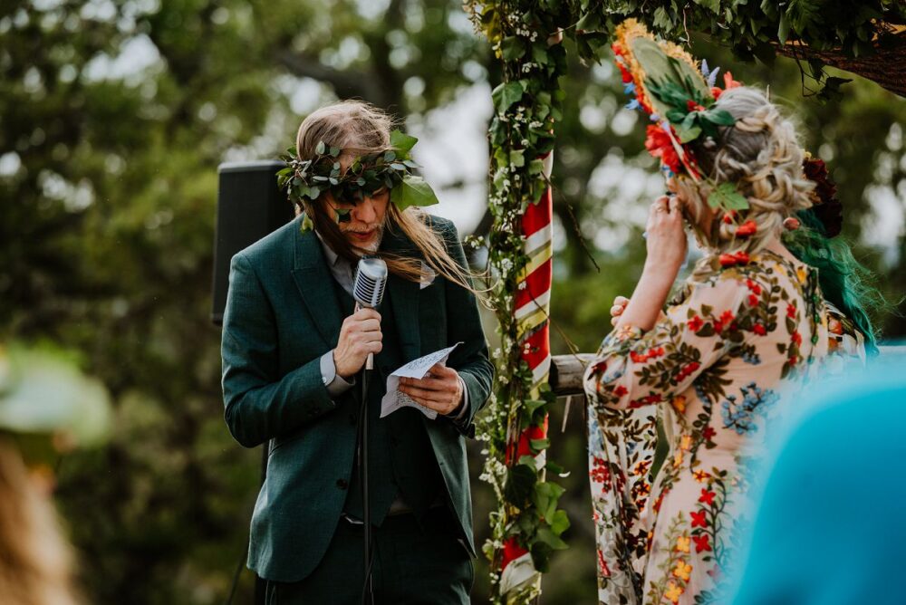 Beltane wedding ceremony on overlook