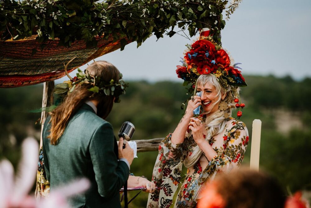 Beltane wedding ceremony on overlook