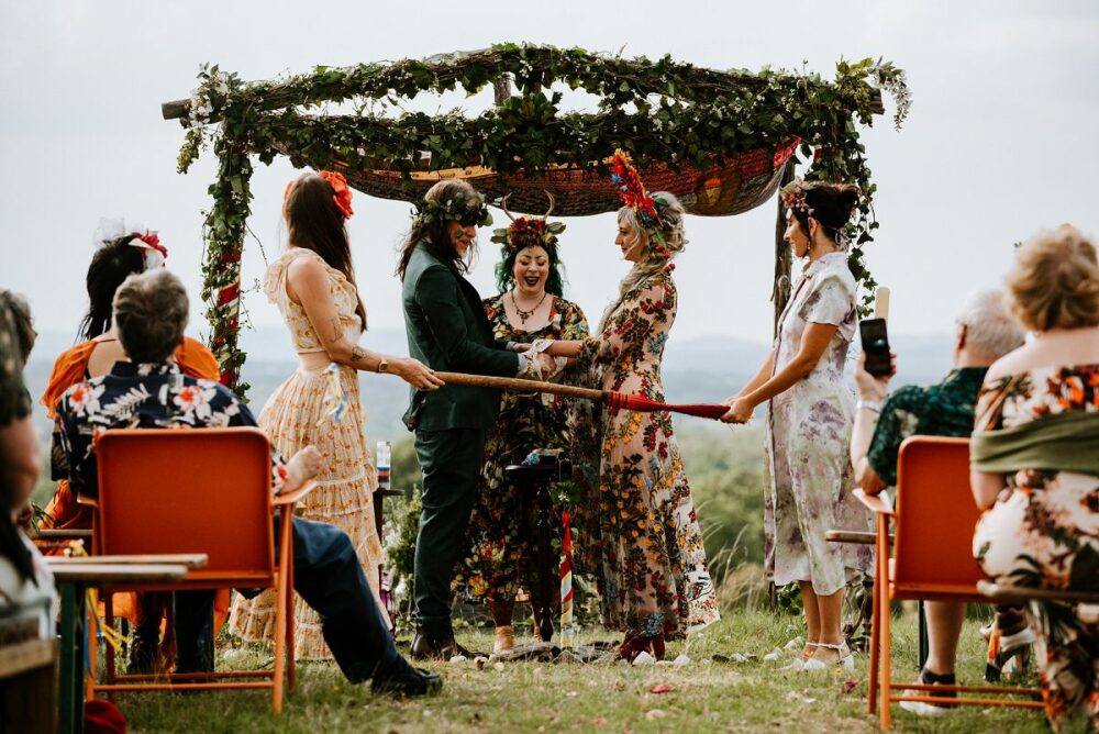 Beltane wedding ceremony on overlook