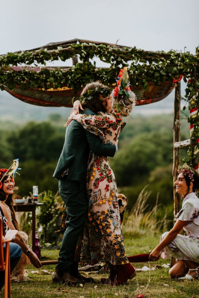 Beltane wedding ceremony on overlook