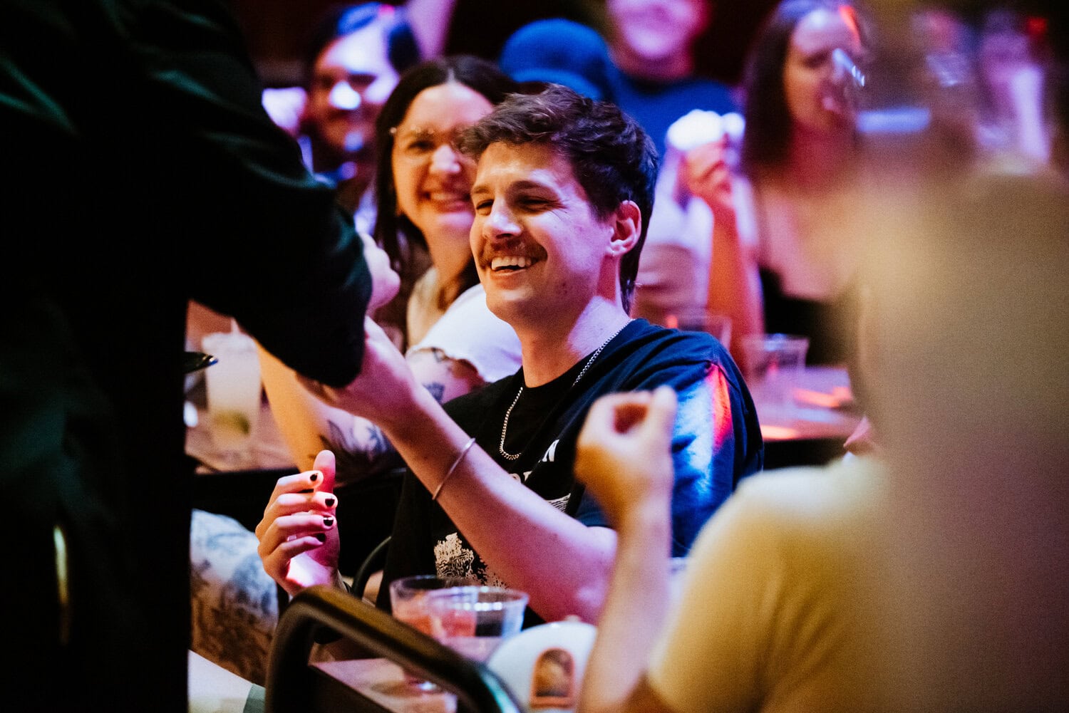 reactions to magician act during wedding reception